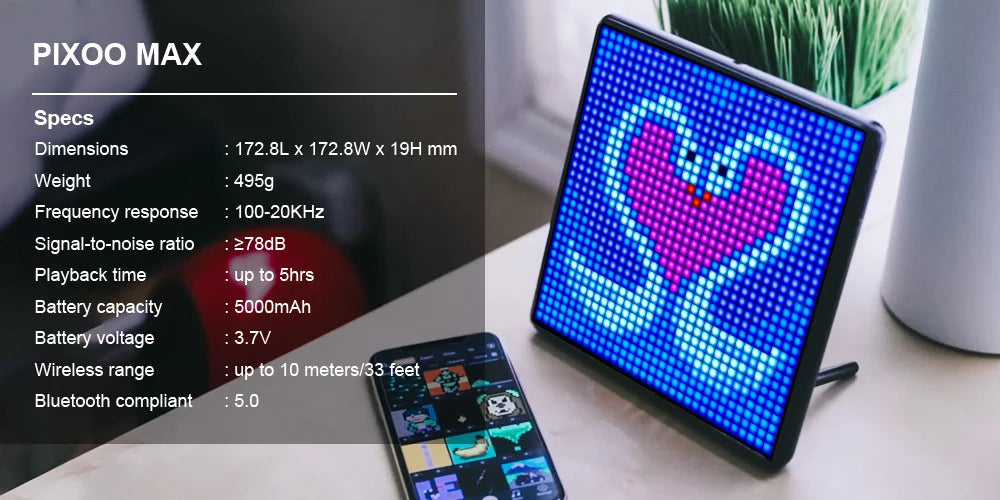 Digital Photo Frame with 32*32 Pixel Art Programmable LED Display Board.