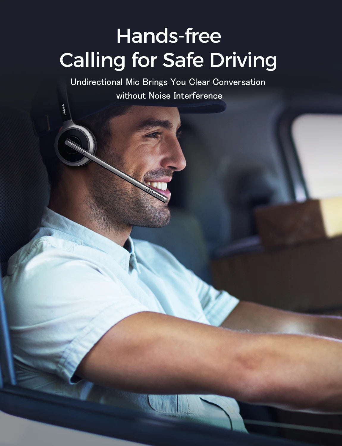Wireless Truck Driver Headphones Hands-free Call Headset with Mic