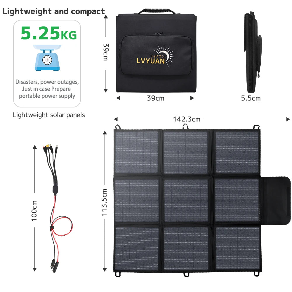Portable Waterproof Foldable Solar Panel for Camping, RV, Garden, Roof