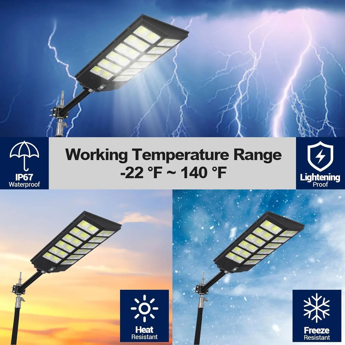 5000W Solar Street Light Outdoor, Flood Light w Motion Sensor