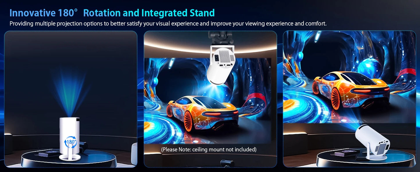 2025 Upgraded HY300PRO Mini Projector with WiFi & BT,