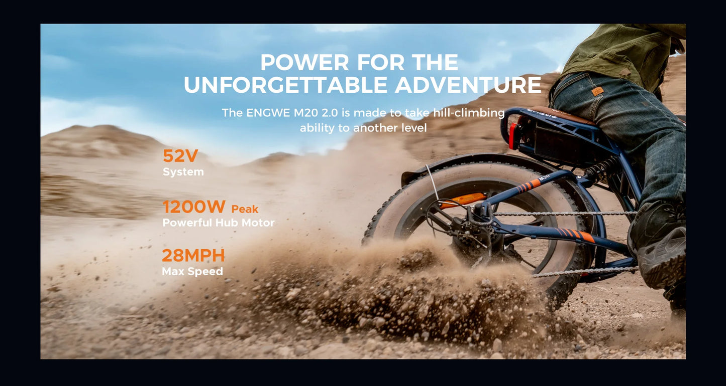 750W Motor 52V15.6AH Mountain E-bike Off-road, Fat Tire.
