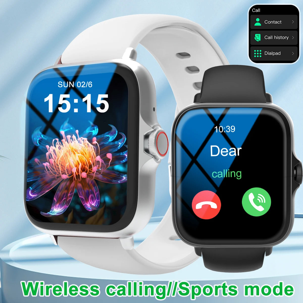 Smart watch with full touch screen, compatible with iPhone/android mo