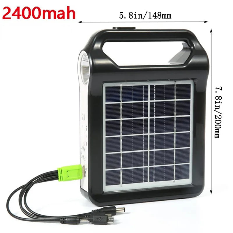 6V rechargeable, solar panel energy storage and generation system kit