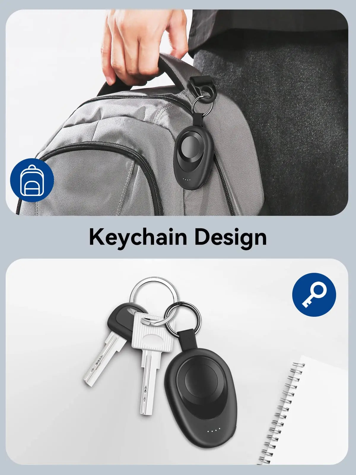 Portable Charger, Travel Power Bank , Wireless Keychain