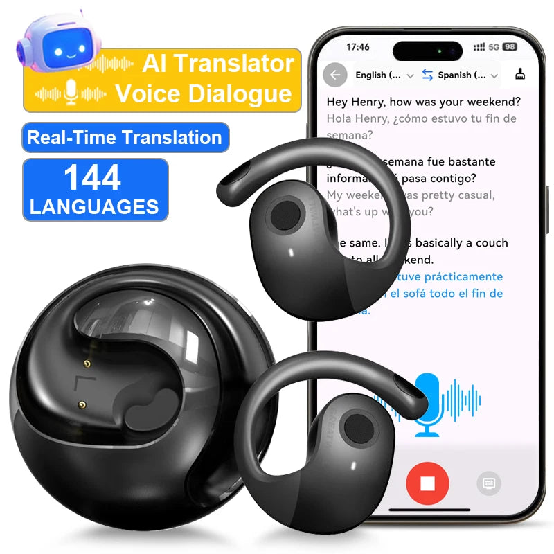 AI Real-Time Translation Wireless Bluetooth Earphones
