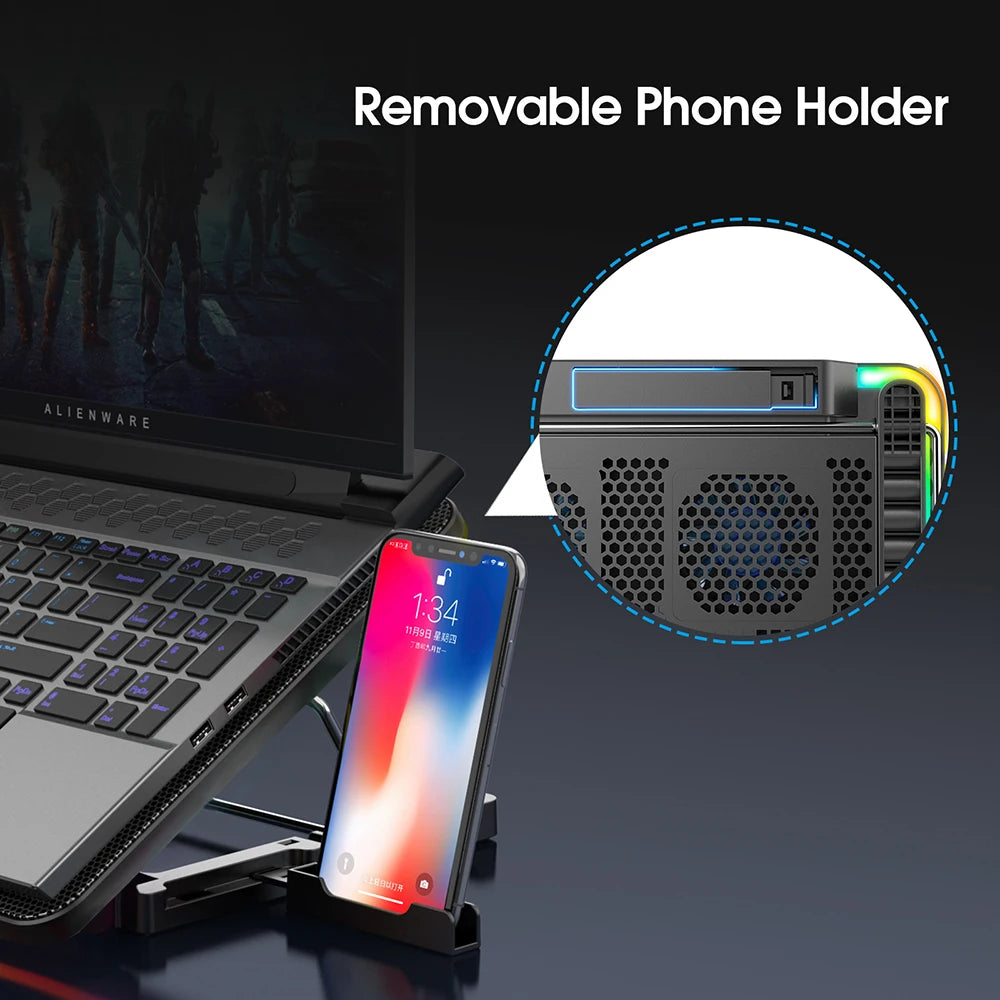 15.6-17.3inch Laptop Cooling Pad with 6 Quiet Fans