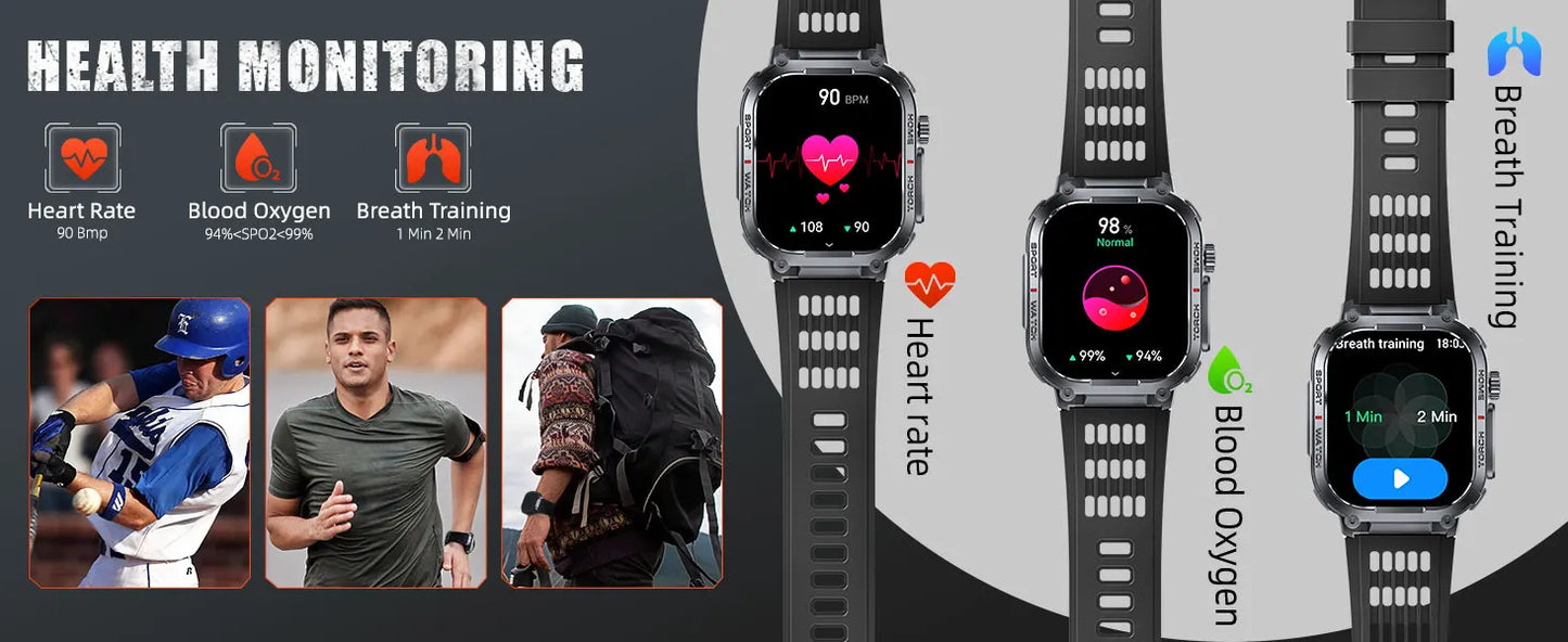 Smart Watch, Waterproof  With Compass And LED Flashlight