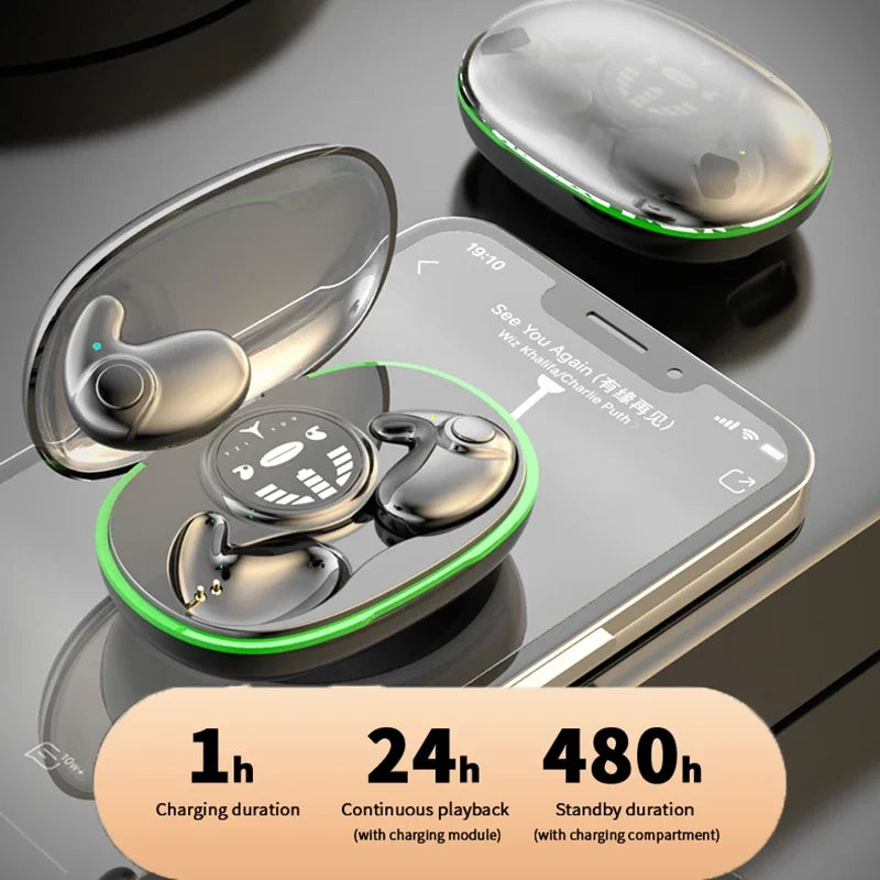 Invisible Sleep Earphones, Wireless , Waterproof  Touch Control Headsets