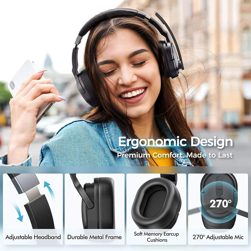 2 in 1 Wireless Headphones Bluetooth Headset
