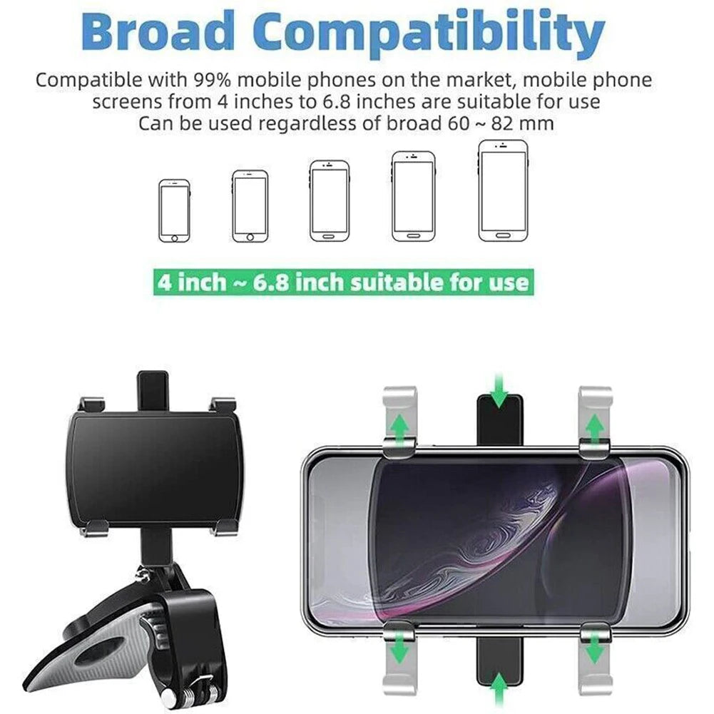 Car Dashboard Support 360 Degree Rotating Cluster Phone Holder