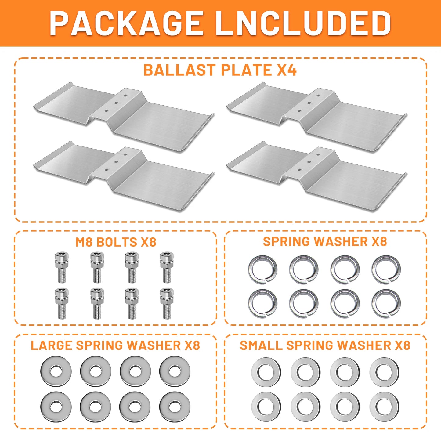 4 Pcs Aluminum Solar Panel Mounting Bracket Shim Block