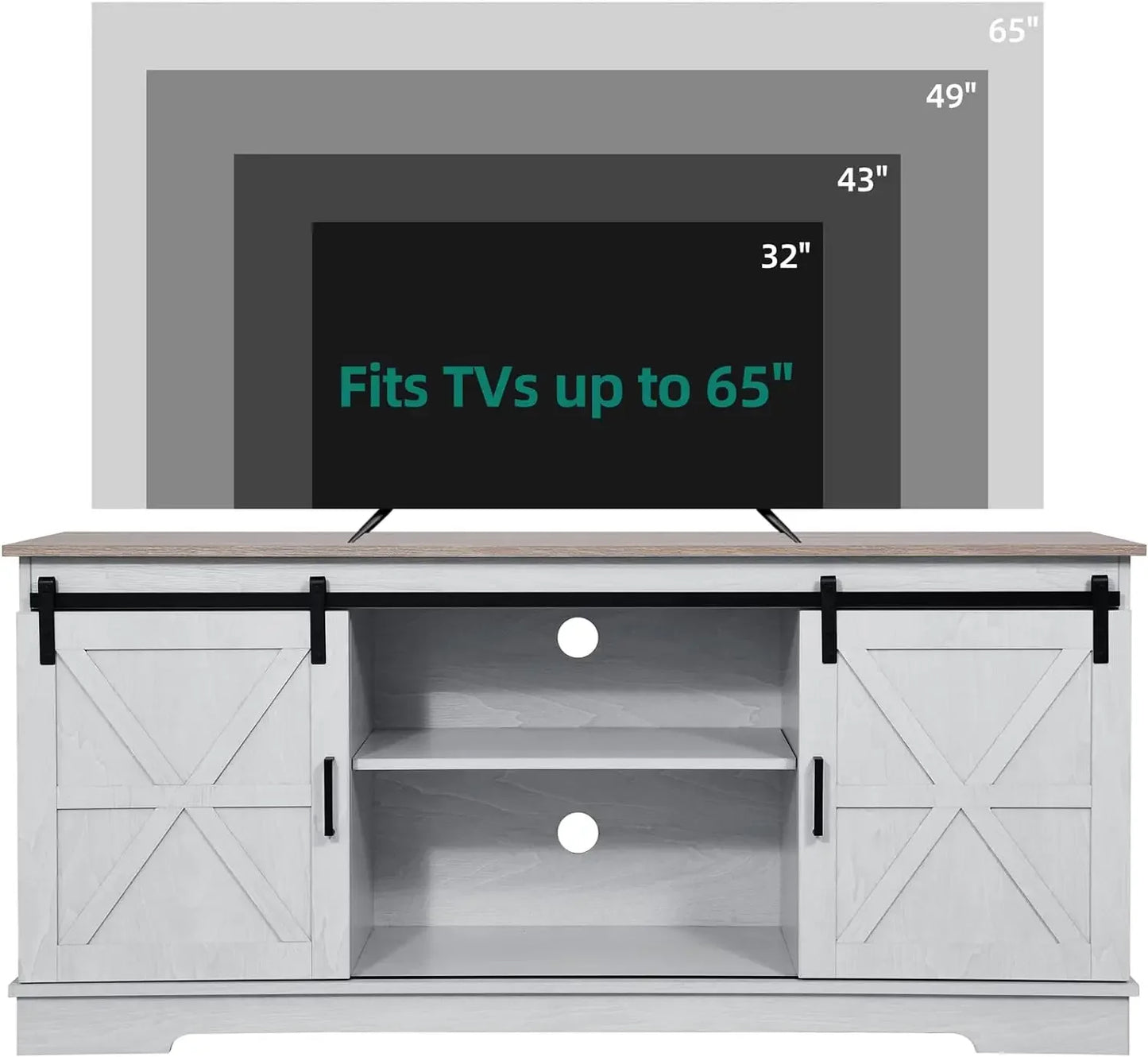 Farmhouse TV Stand for TVs up to 65 Inch