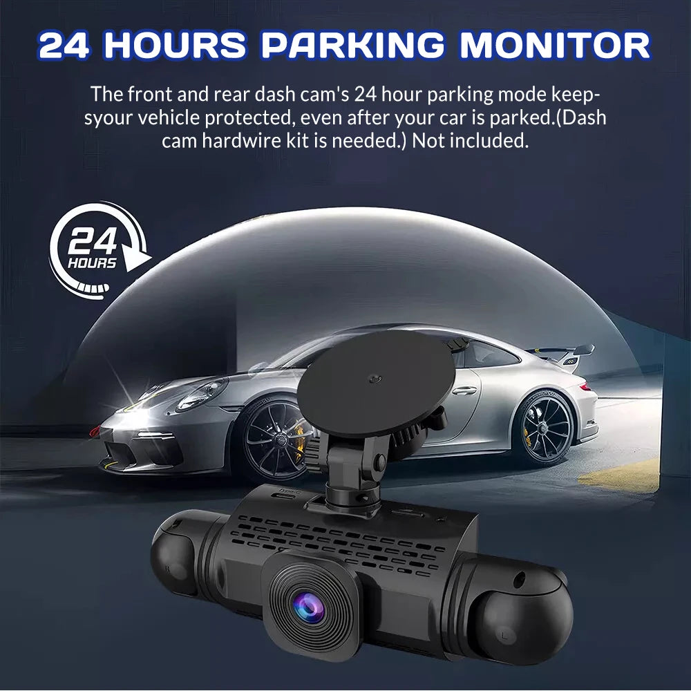 3.0″ IPS 360° Dash Camera HD 1080P 24h Park Monitor GPS Navigation