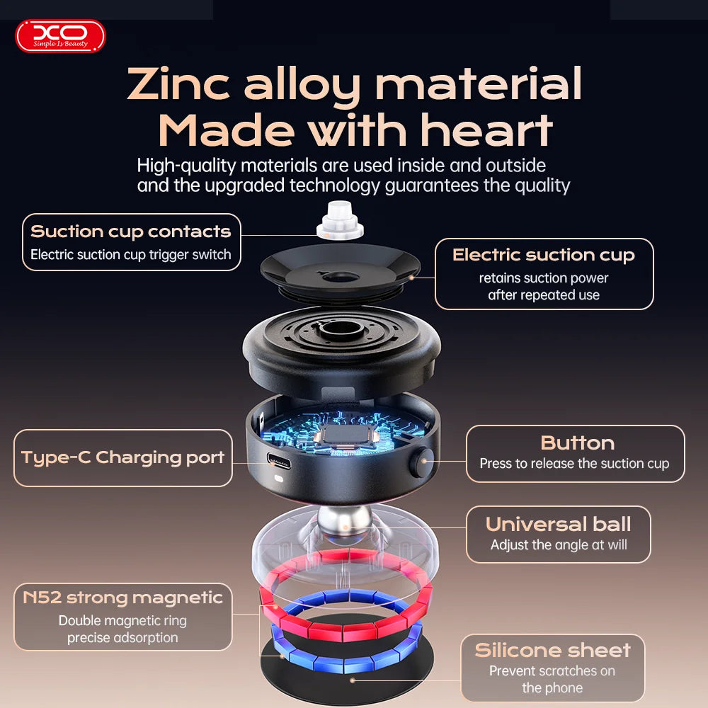 Vacuum Magnetic Rotatable Car Phone Holder