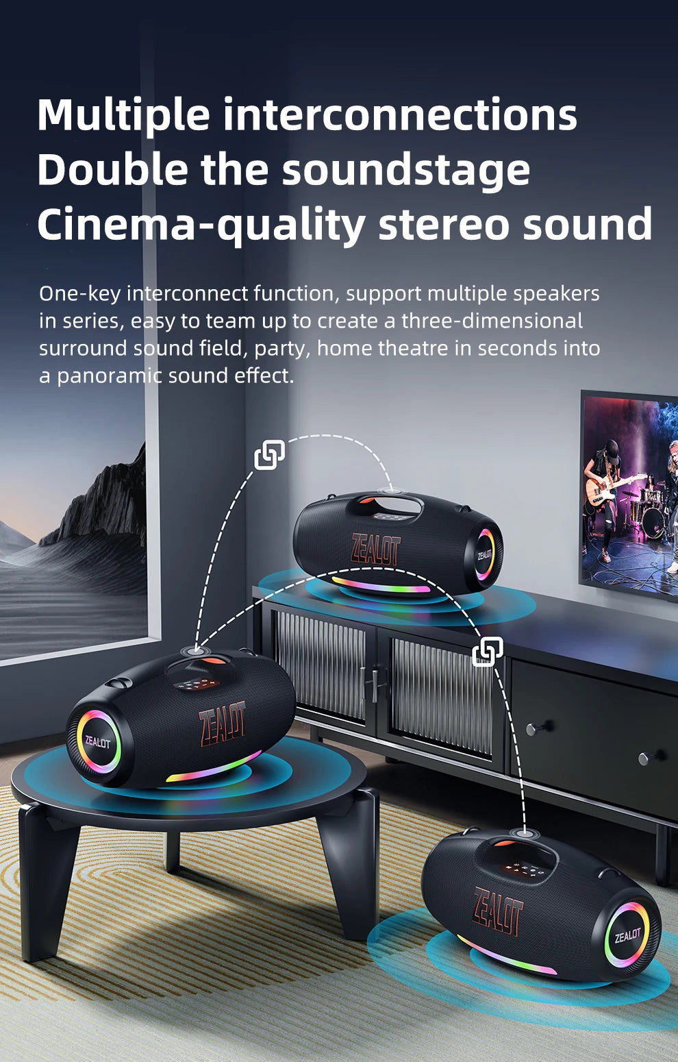 250W Portable Bluetooth Speaker, Waterproof
