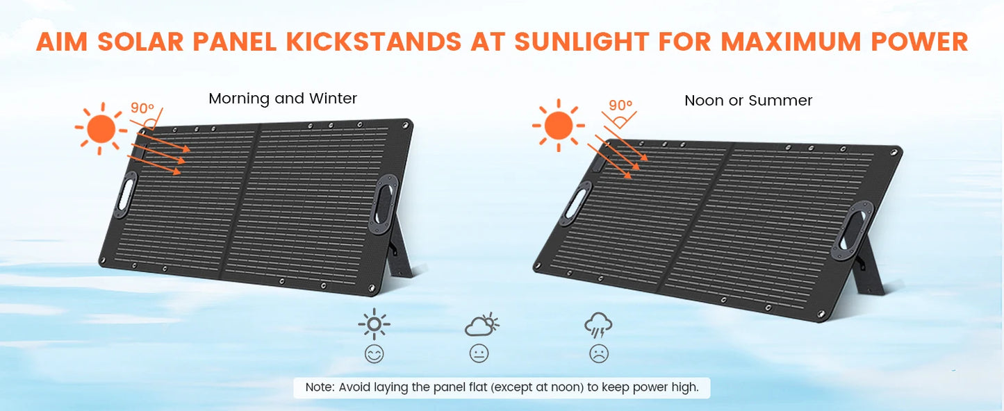 500W Solar Generator Portable Power Station 100W ETFE Solar Panel