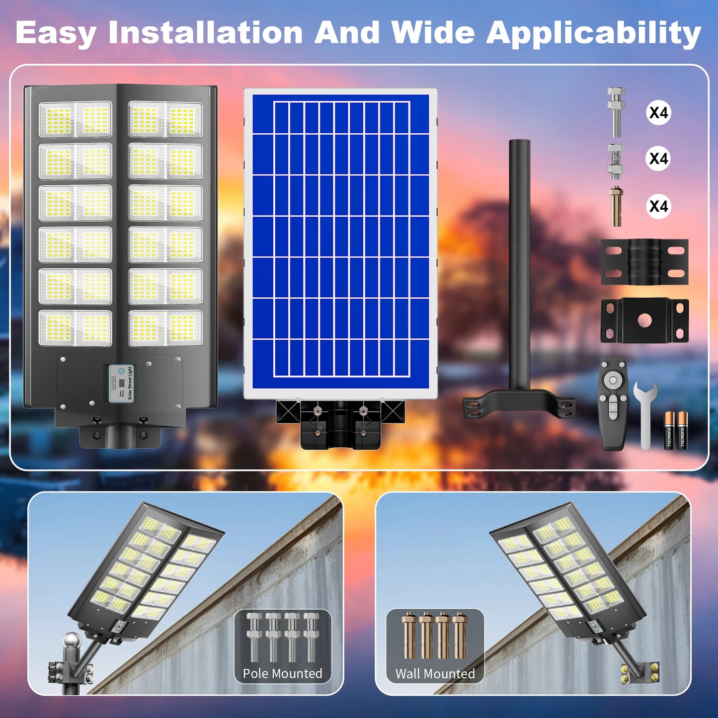 6000-watt waterproof solar street lights.