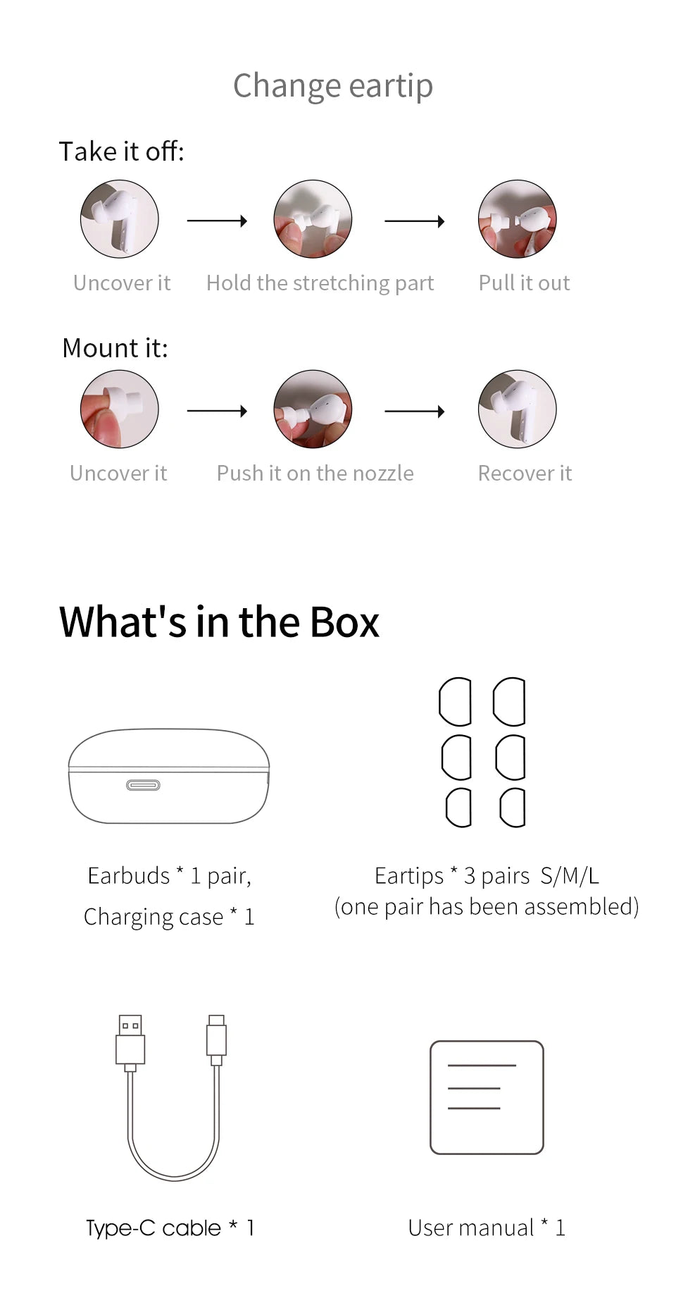 Wireless TWS Bluetooth  Earbuds, Noise cancelling
