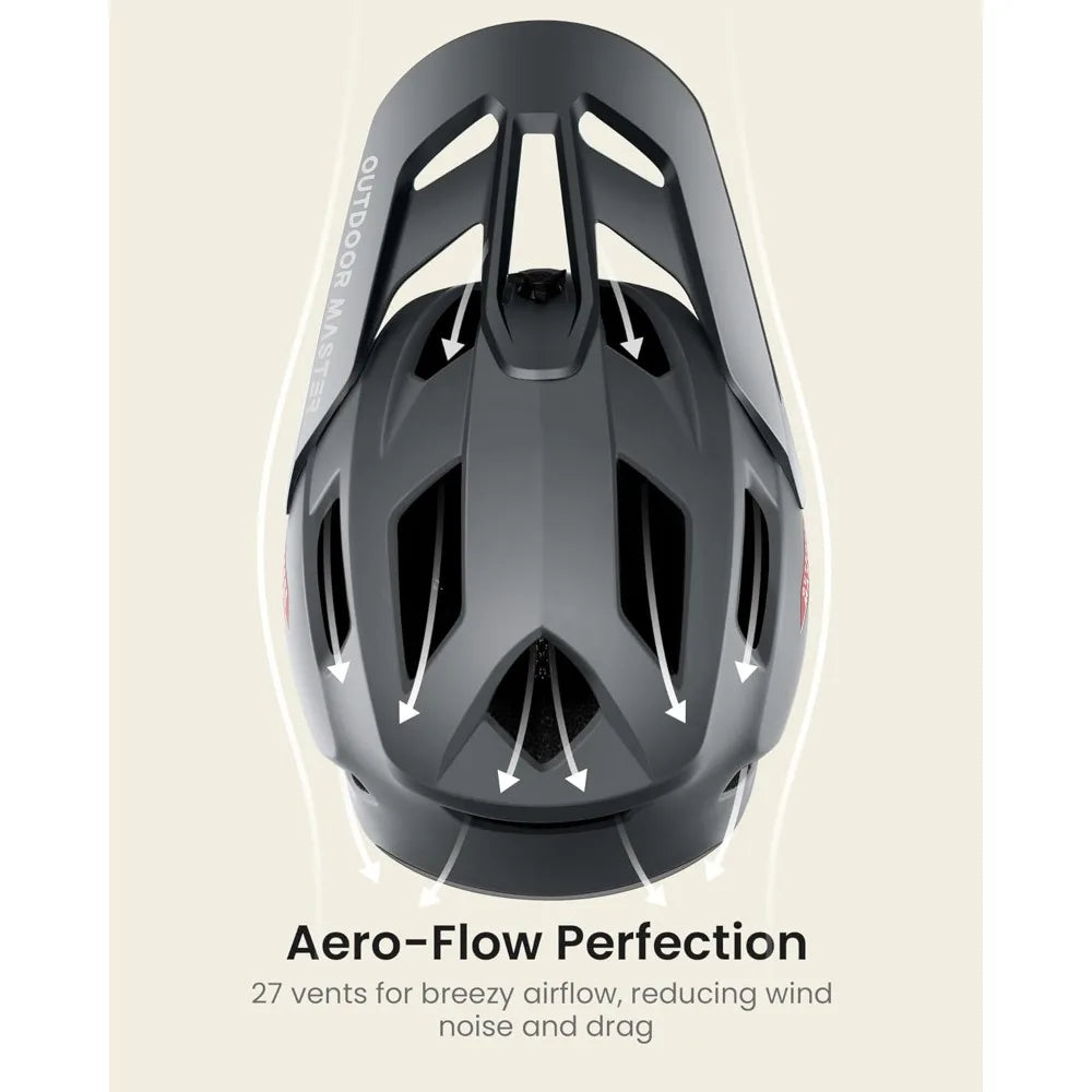 Full face mountain bike helmet , ventilated