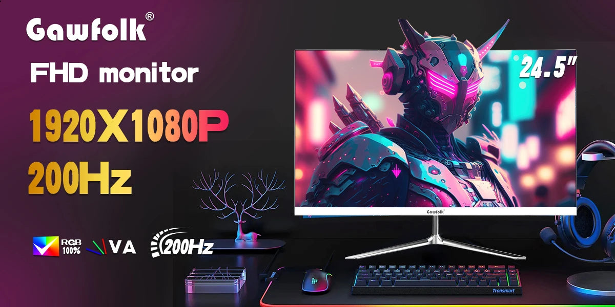 24.5 Inch Gaming Monitor, 1080P Frameless