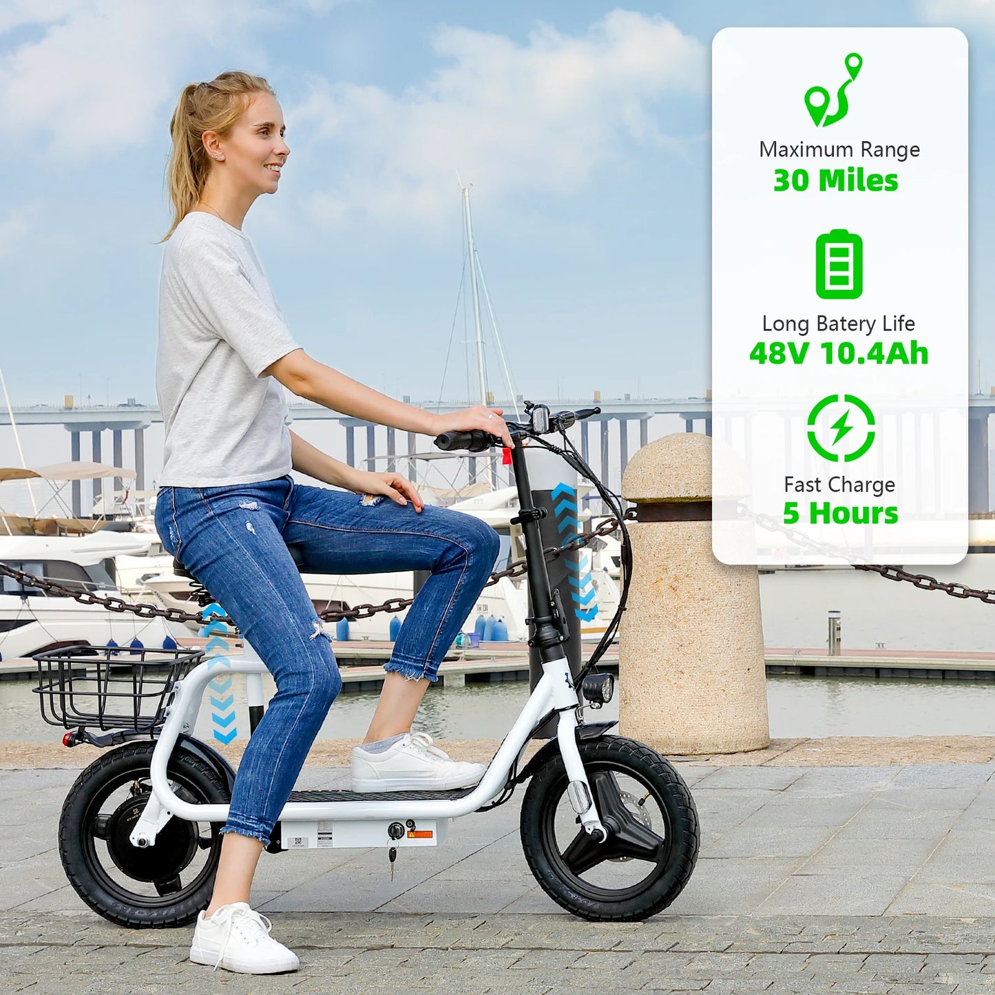 1200W Electric Scooters for Adults 14" Tire,