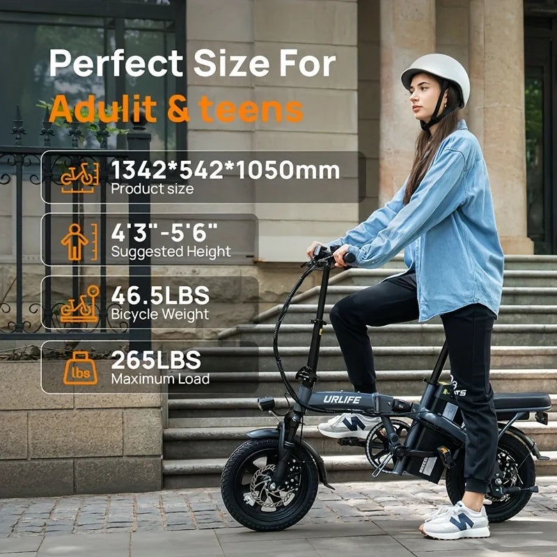 14 Inch Folding E-Bike 500W Power Removable & Fast Charge 40 Miles , Hydraulic Front Suspension .