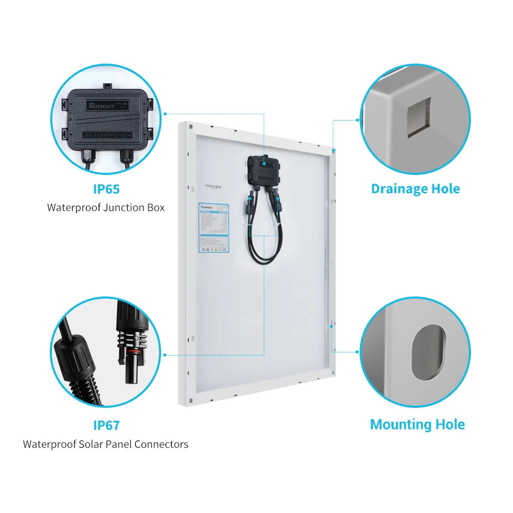 Solar Panel 50 Watt 12 Volt, for RV Marine