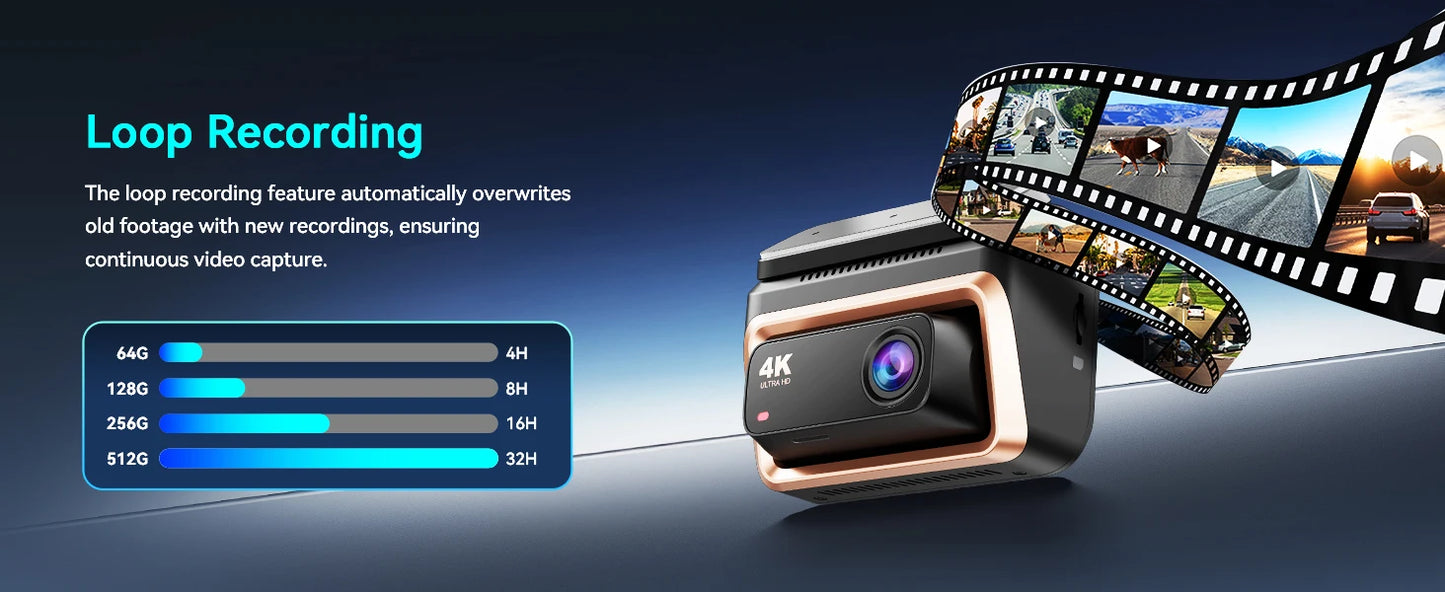 2025 4K Dash Cam Front and Rear Car Camera