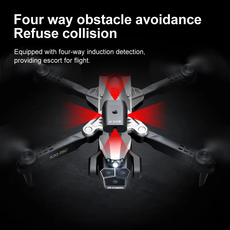 2 Batteries : 3 Camera Remote Control Drone 360° Obstacle Avoidance 2.4