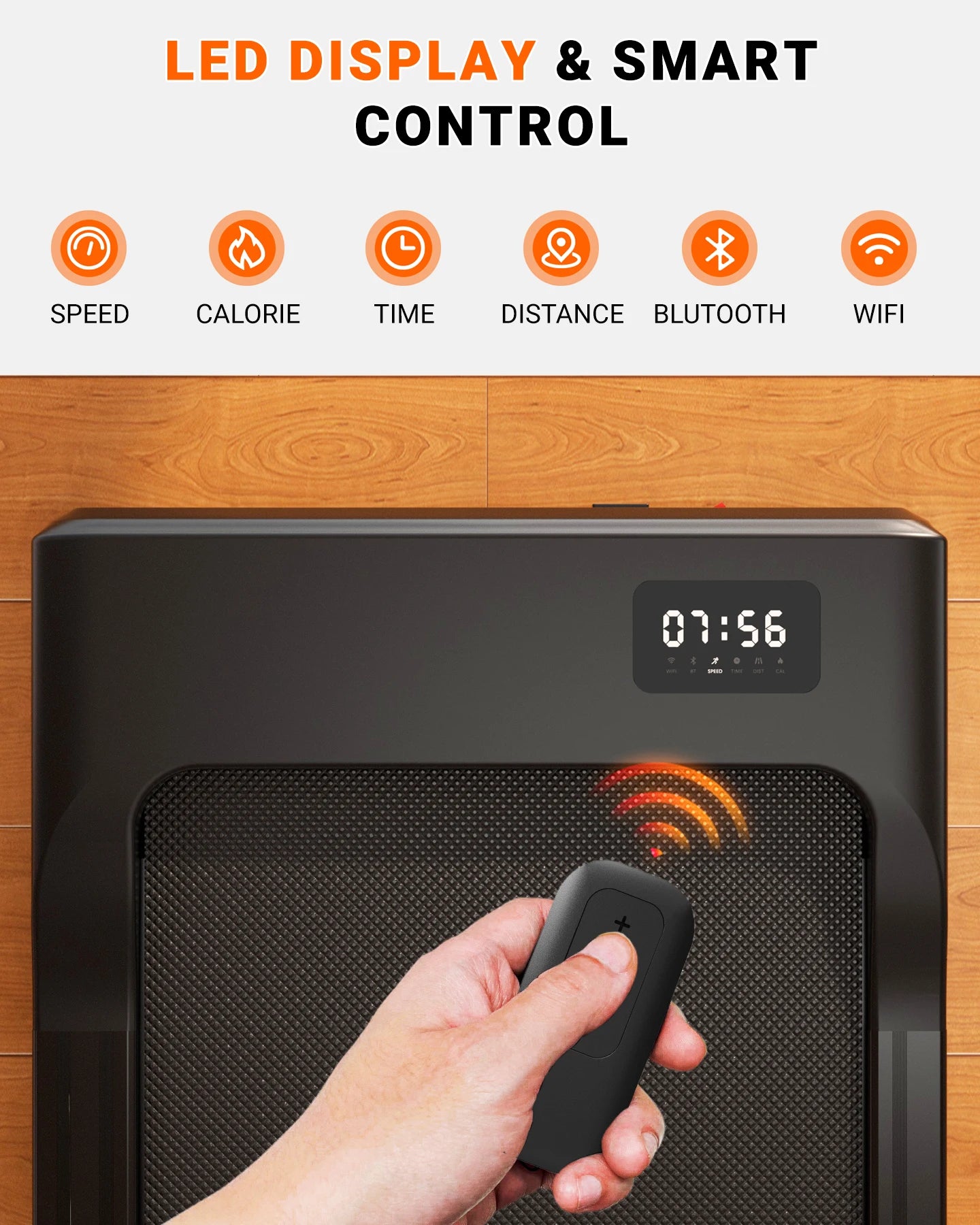 Walking Pad Under Desk Treadmill 2 in 1 Portable with Remote Control LED Display 2.5HP