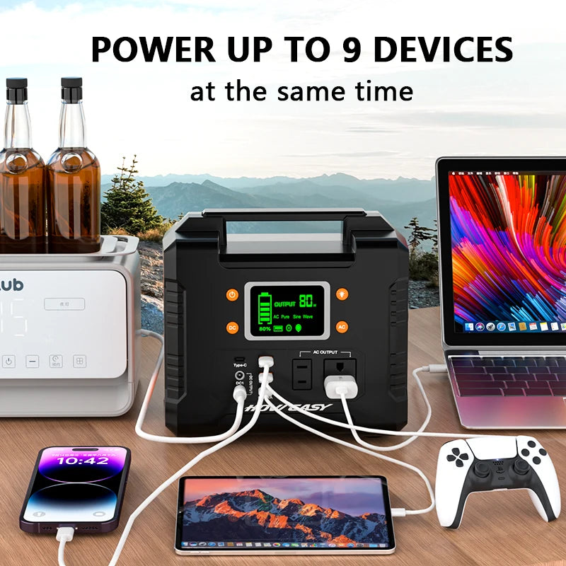300W Portable Power Station, Solar Generator (Without Solar Panel)Spare Lithium Battery