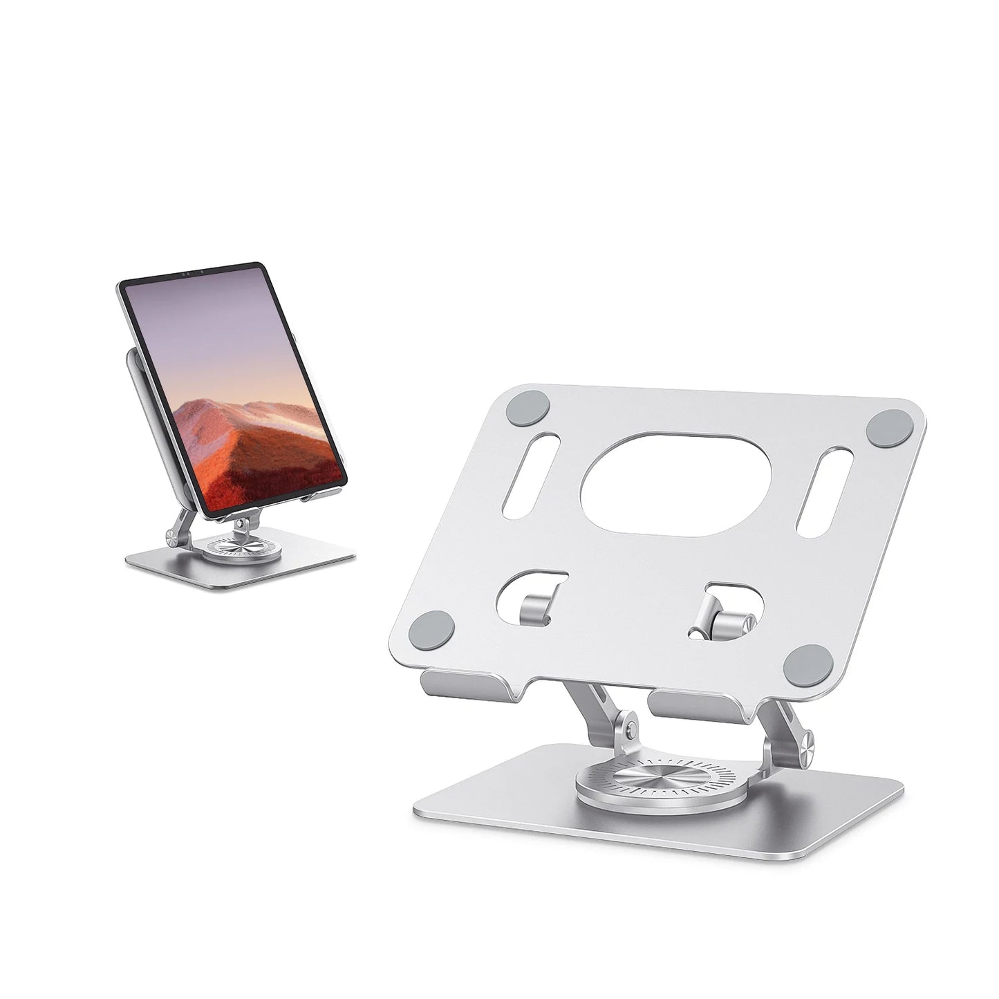 Tablet Stand Adjustable with 360 Swivel Base Aluminum