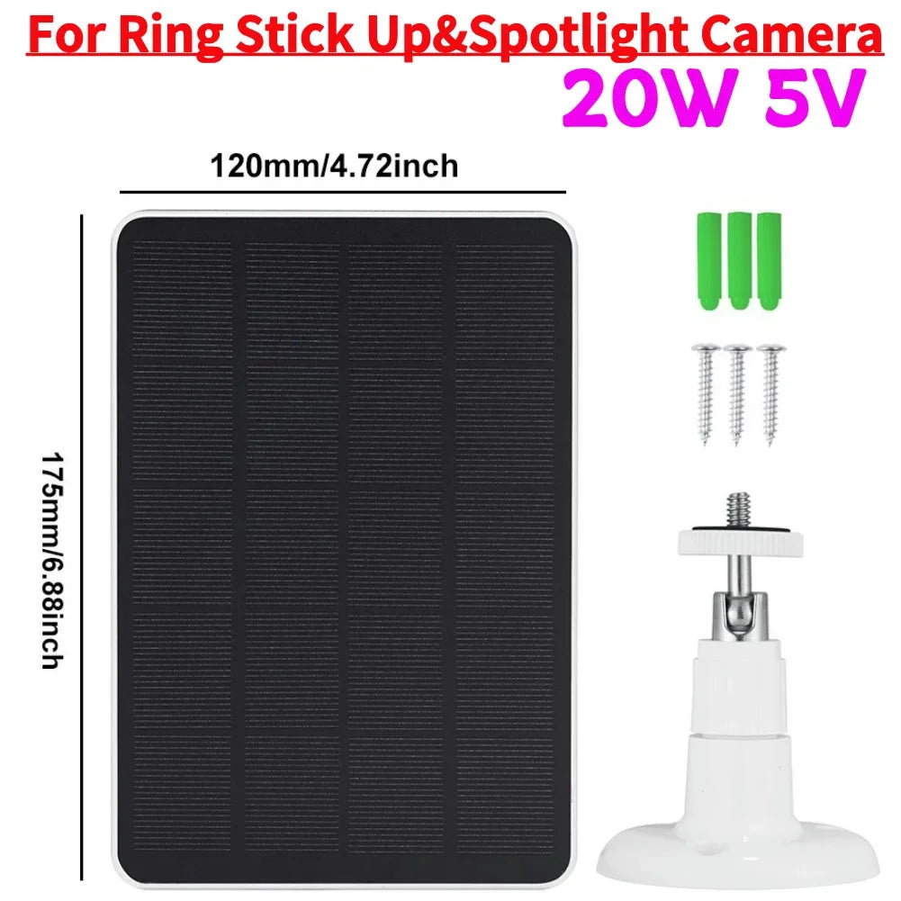 4W 5V Solar Panel Kit Waterproof Adjustable Wall Mount Bracket
