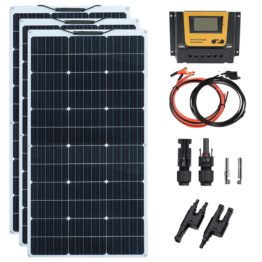 500W 400w 300W 200w 12v portable Solar Panel Flexible 18V 100W 1000W Solar kit