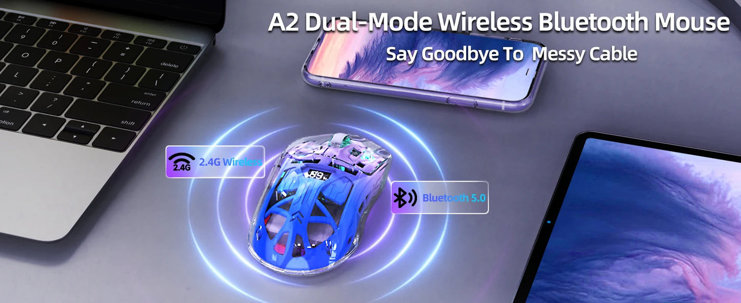 A2 Transparent Wireless Gaming Mouse,