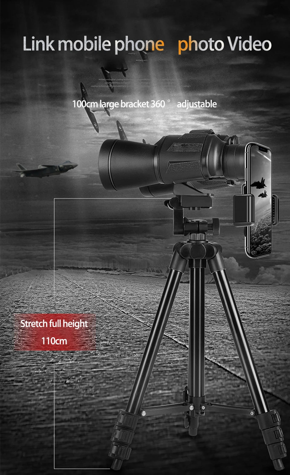 50000M German Military 20X50 Zoom HD BAK4-Prism Powerful Binoculars