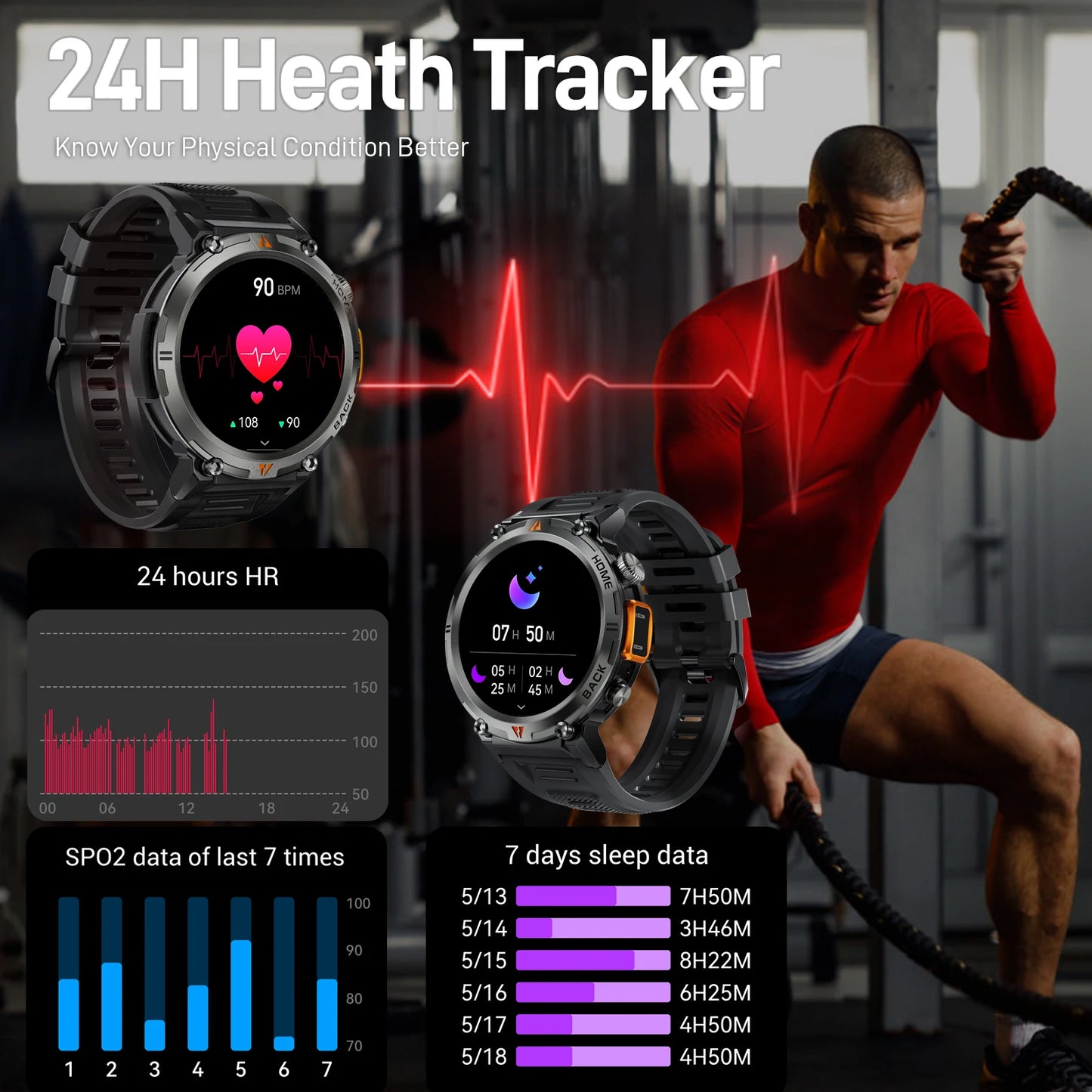 EIGIIS 2024 New KE3 Bluetooth Call Smart Watch For IOS Android
