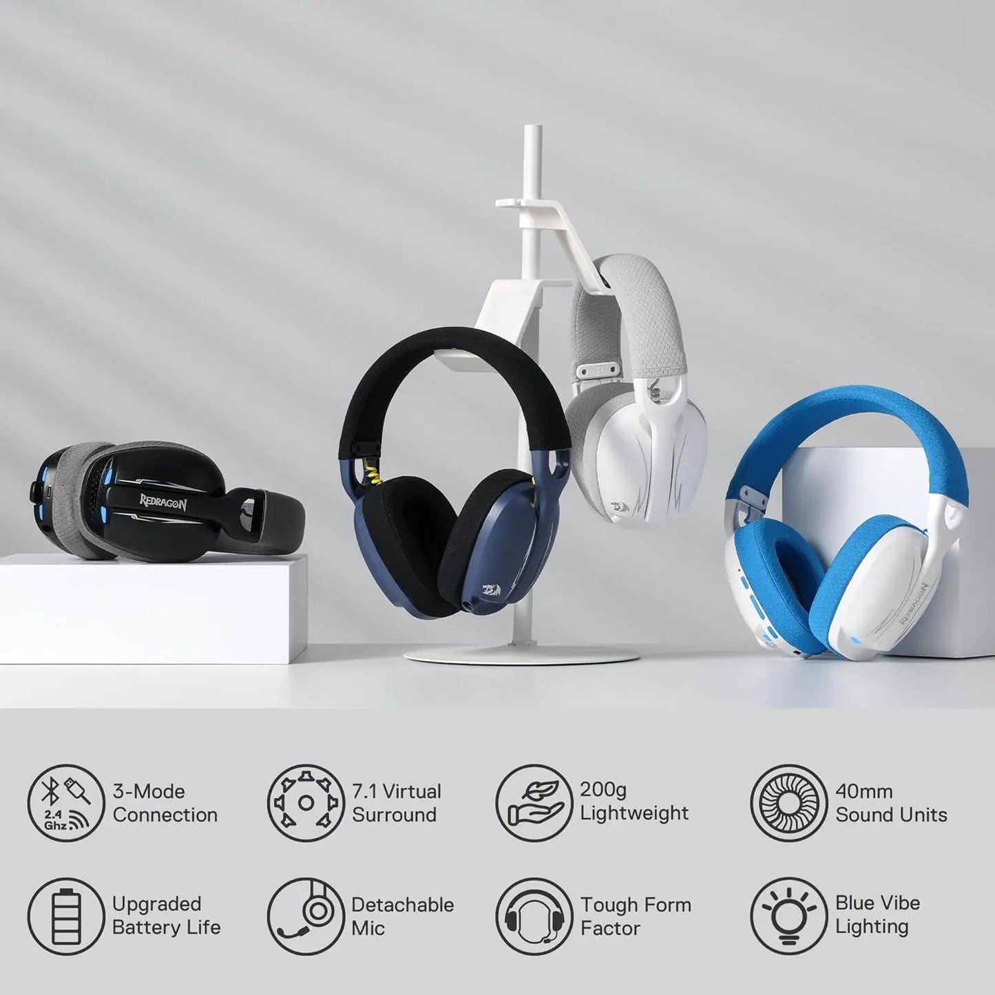 Gaming Headset, 2.4Ghz/BT/Wired