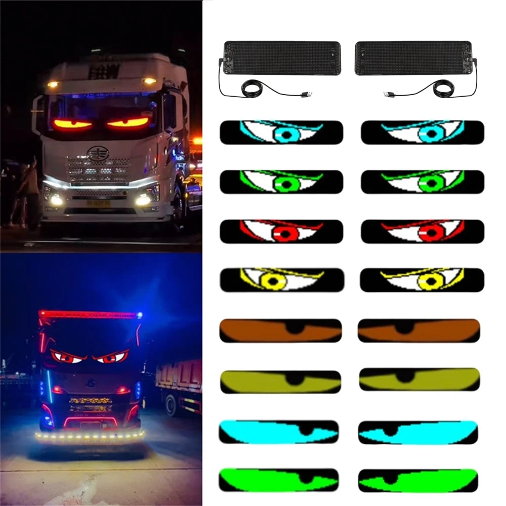 2PCS Devil Eyes Light For Car and truck Window Flexible LED Display