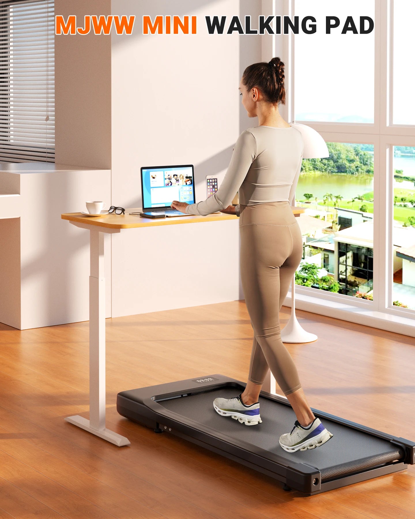 Walking Pad Under Desk Treadmill 2 in 1 Portable with Remote Control LED Display 2.5HP