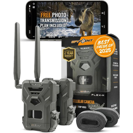 SPYPOINT Flex-M Twin Pack Cellular Trail Cameras , GPS, Night Vision