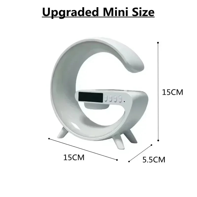 Wireless Charger Stand Bluetooth Speaker, Clock Light Lamp For iPhone Samsung