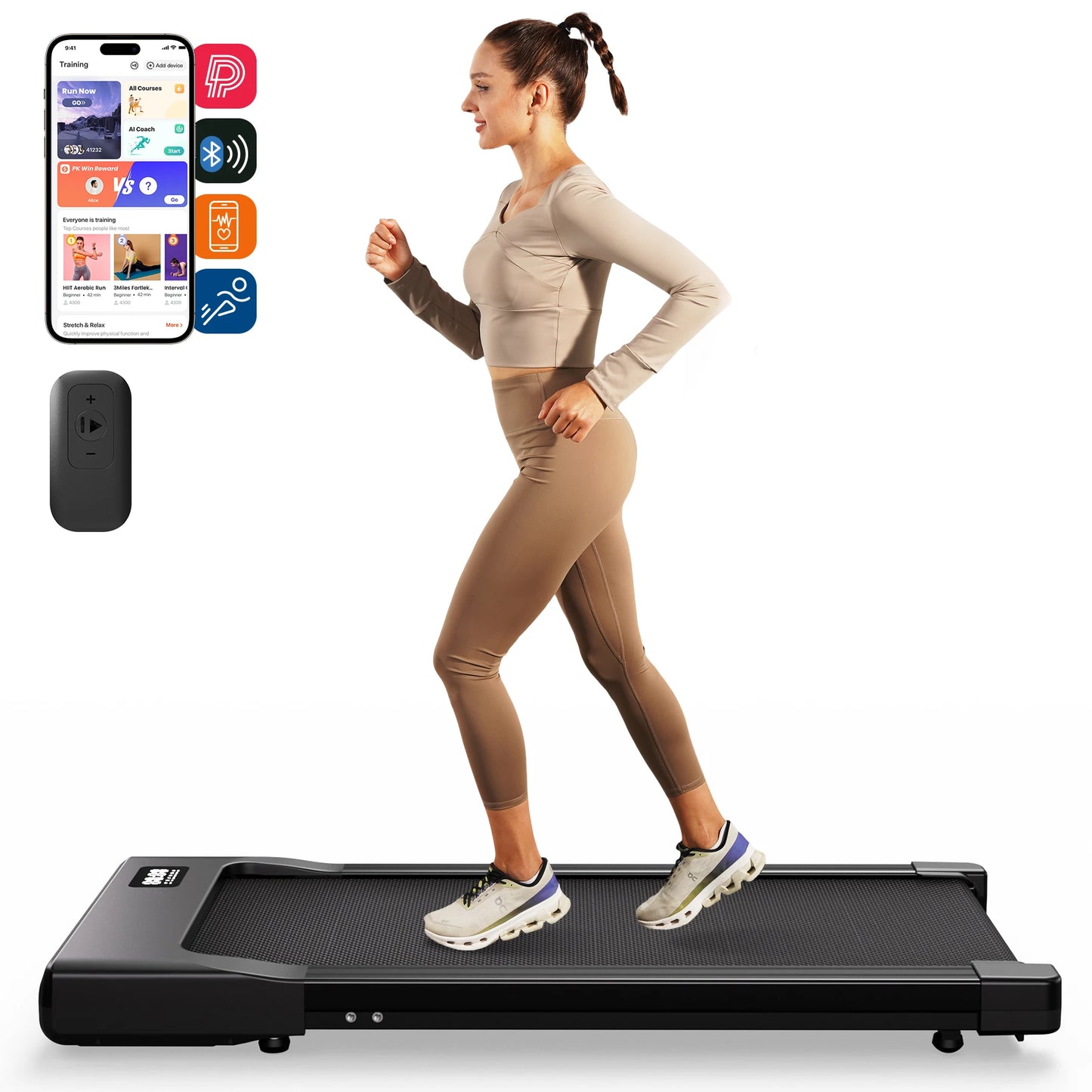 Walking Pad Under Desk Treadmill 2 in 1 Portable with Remote Control LED Display 2.5HP