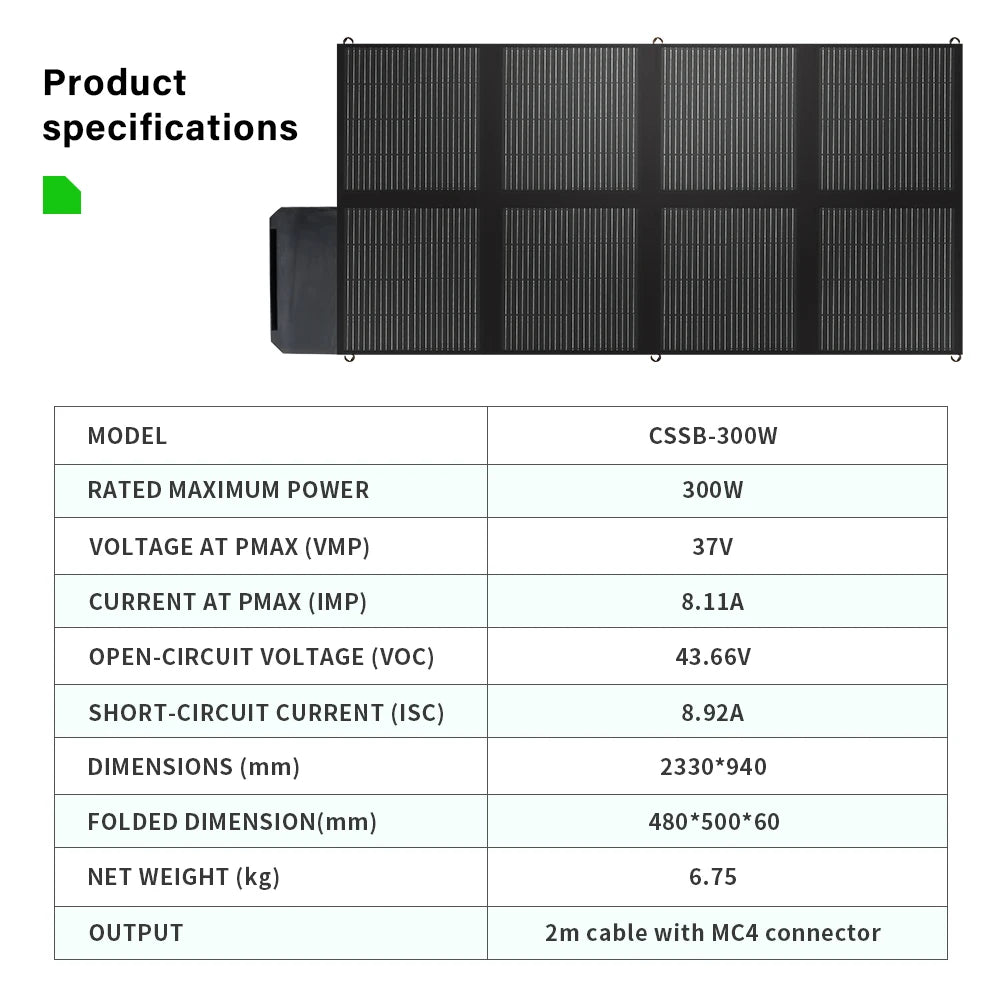 Portable Waterproof Foldable Solar Panel for Camping, RV, Garden, Roof