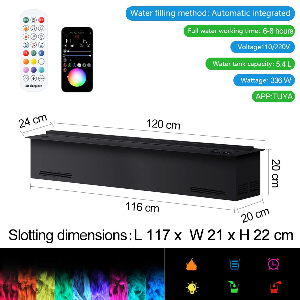 Smart atomization fireplace, 3D multi-color ,water vapor
