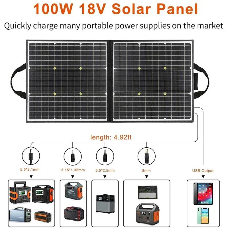 100W Portable Foldable Solar Panel