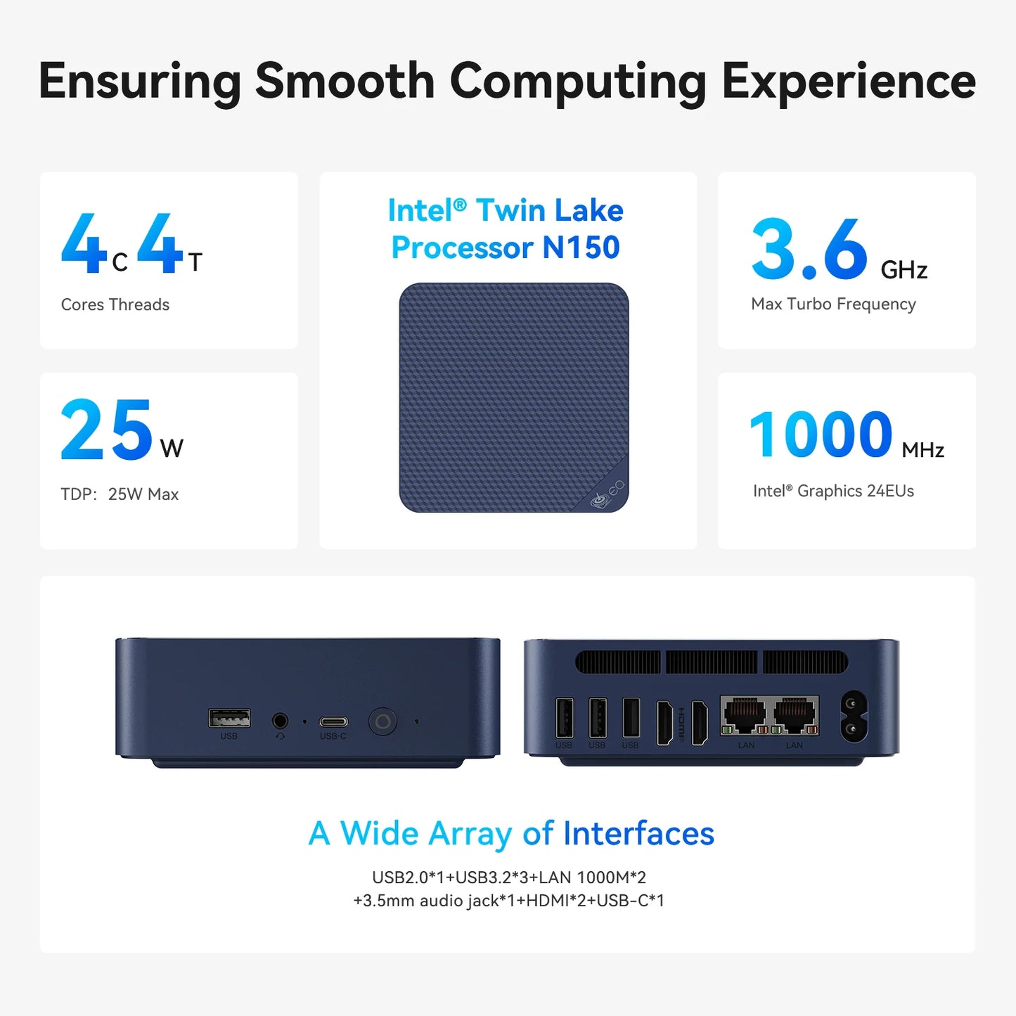 Mini PC, Intel Computers Support WiFi6