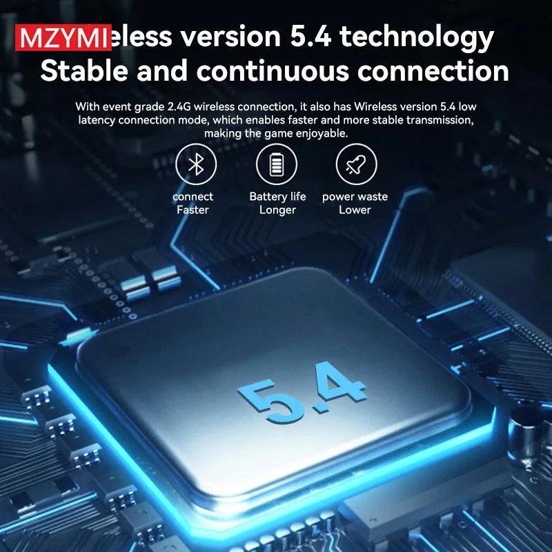 Foldable Wireless Gaming Earphone Built-in Mic For PC