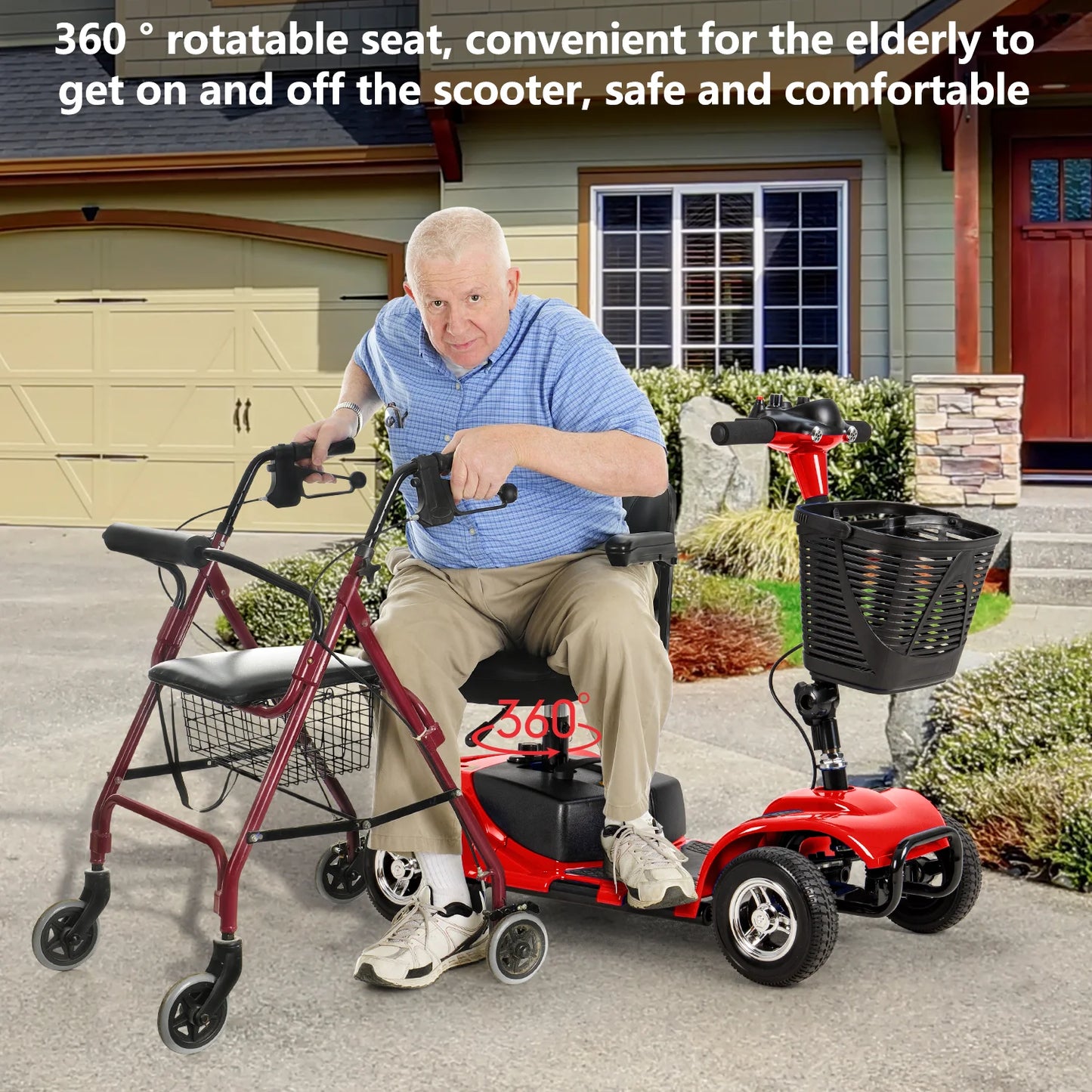 4 Wheel Folding Mobility Scooter for Seniors Adults